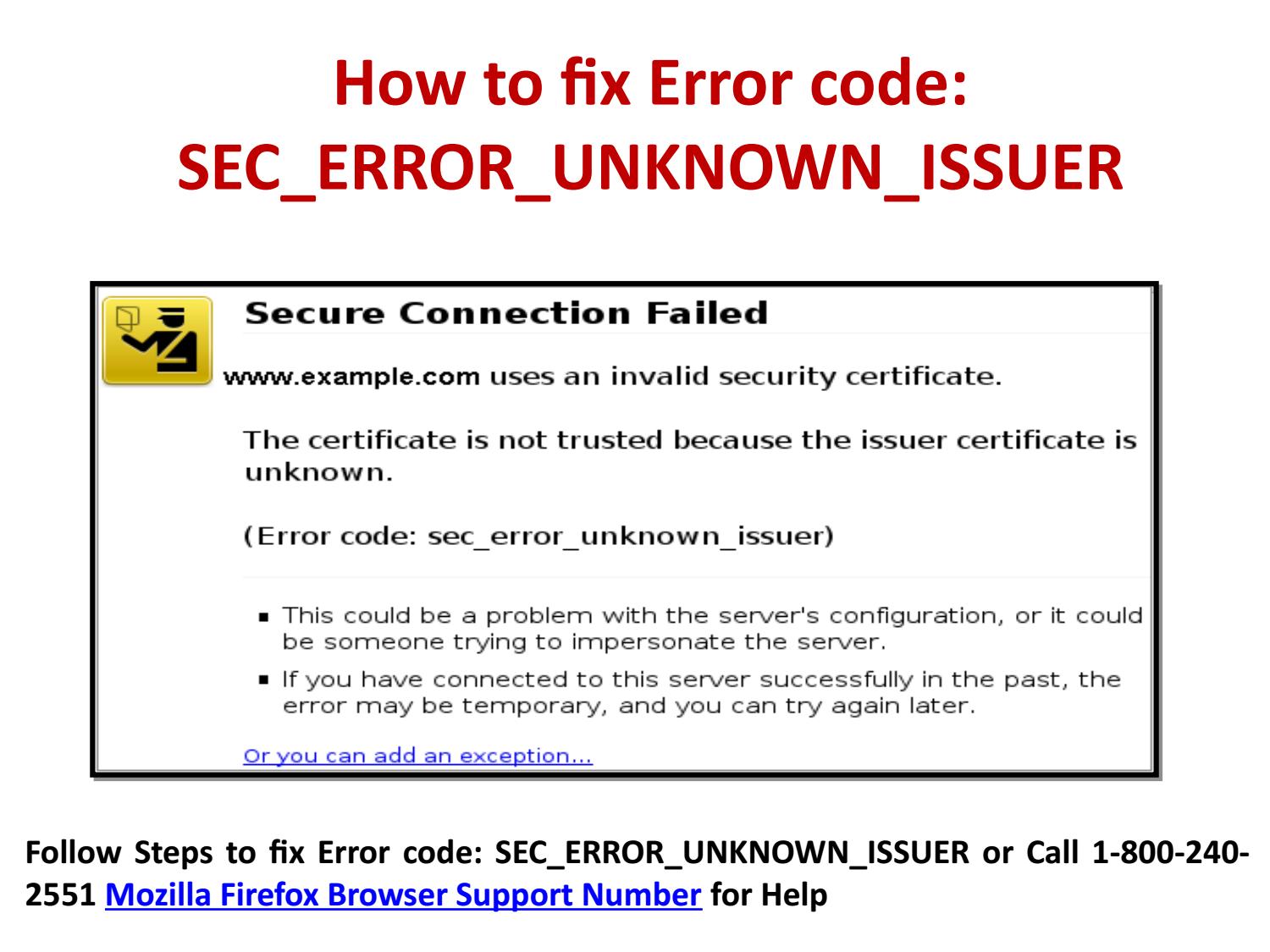 Sec_error_unknown_issuer Firefox Fix For Mac